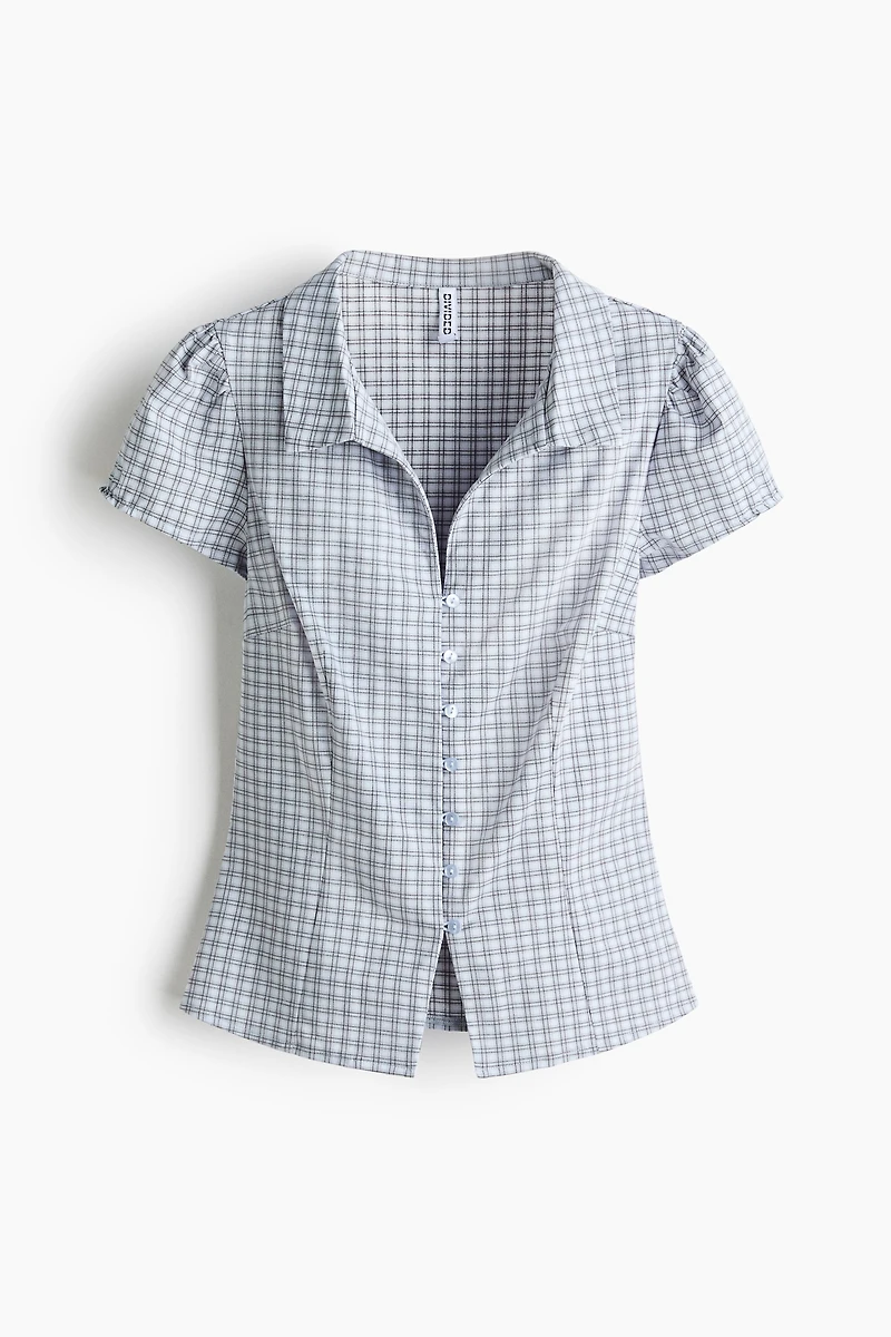 Button-Front Top with Collar