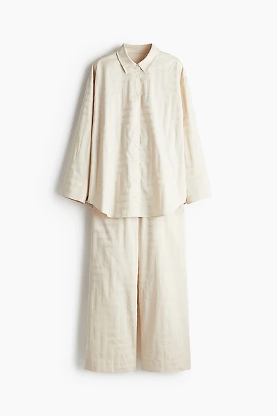 Jacquard-Weave Cotton Pajamas