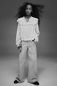 Ruffle-Trimmed Blouse