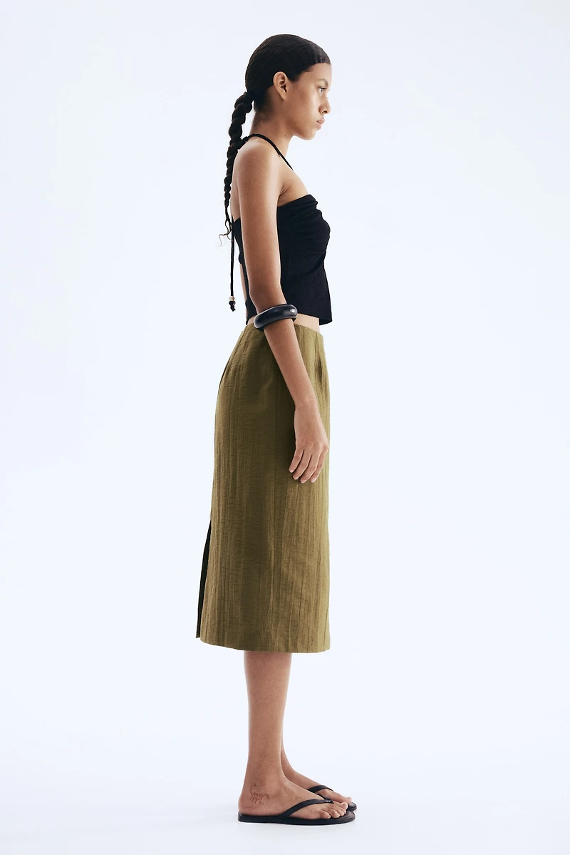 Crinkled Pencil Skirt