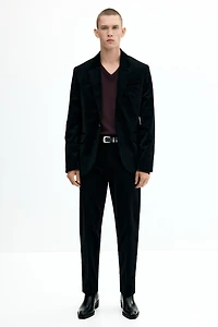 Veste classique à fermeture droite en velours