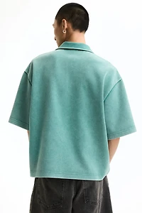 Oversized Washed-Look Polo Shirt