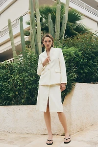 Frayed-Edge Wrap Skirt