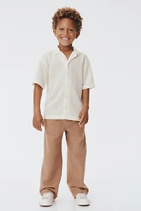 Chemise en tricot texturé avec col cubain