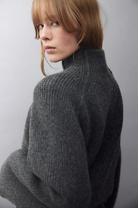 Rib-knit Turtleneck Sweater