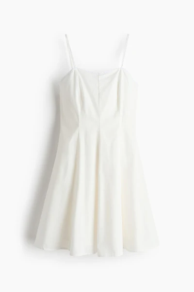 Poplin Dress with Flared Skirt