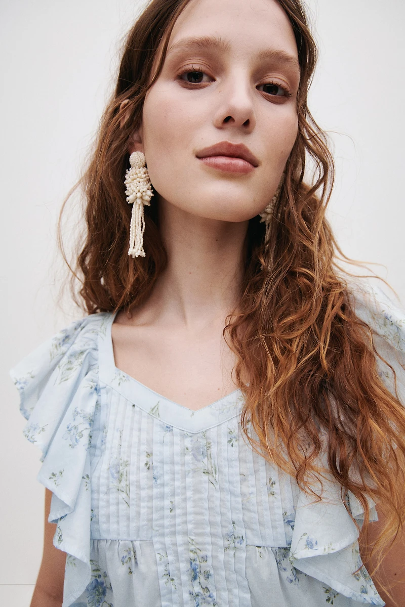 Haut volanté en coton