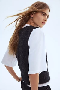 Chandail sans manches en mohair mélangé