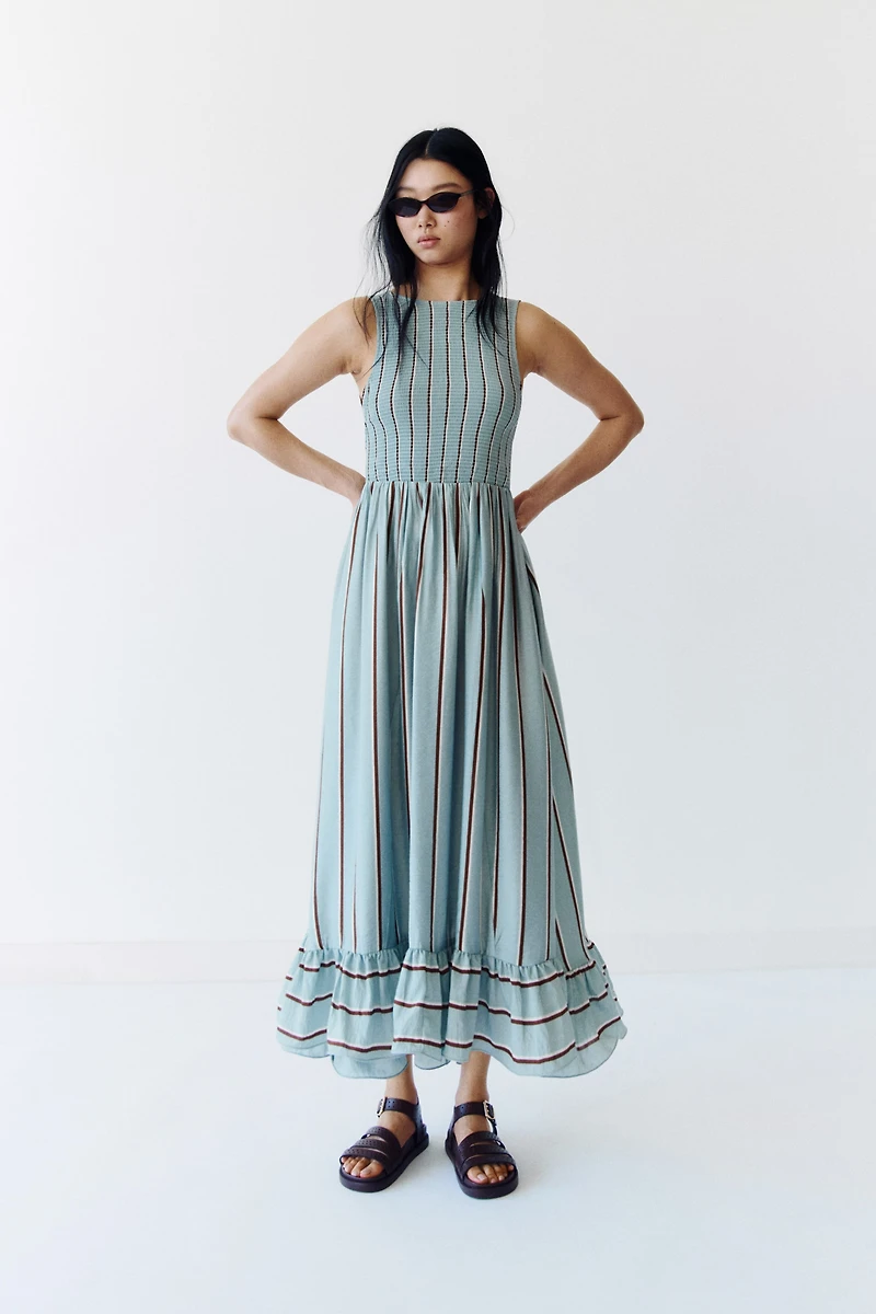 Smocked-Bodice Dress