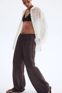 Wide-Leg Drawstring Pants