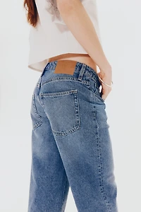 Low Knee-Length Denim Shorts