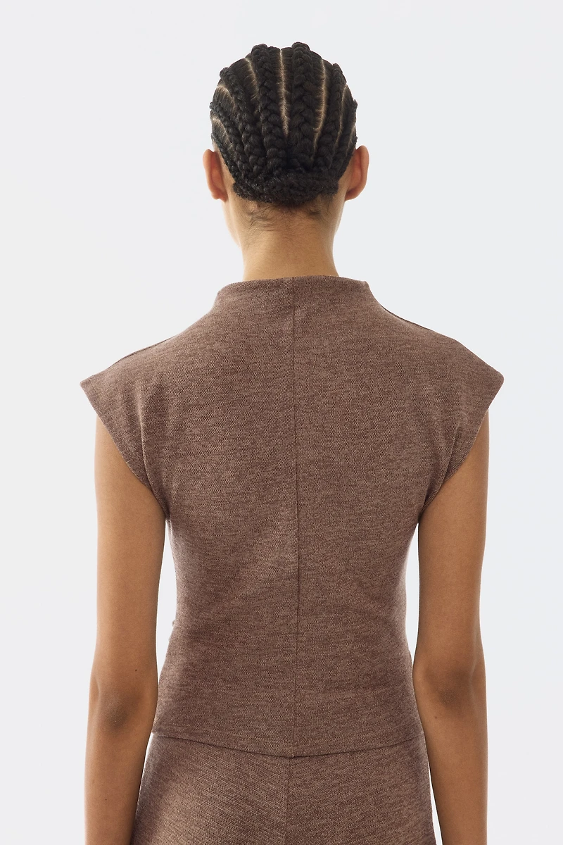 Mock Turtleneck Jersey Top