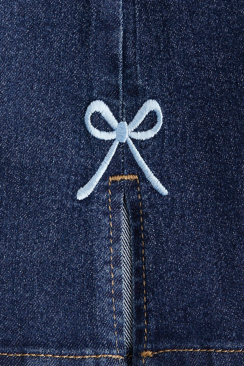 Embroidered-Detail Flared Jeans