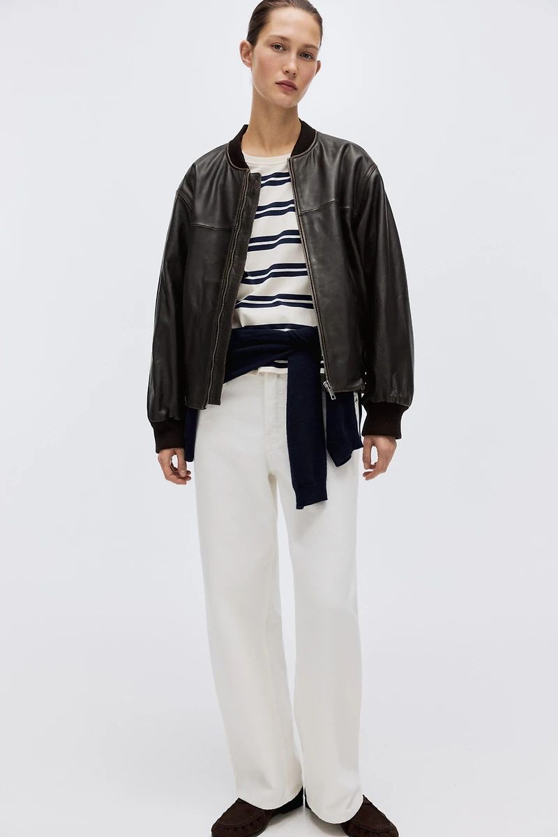 Leather Bomber Jacket