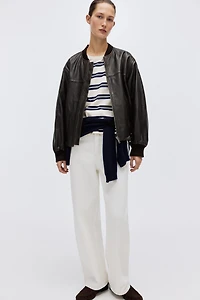 Leather Bomber Jacket