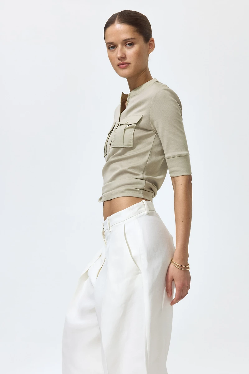 Pima Cotton Henley Shirt