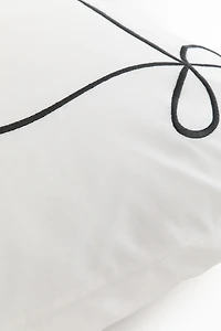 Taie d'oreiller brodée en percale de coton