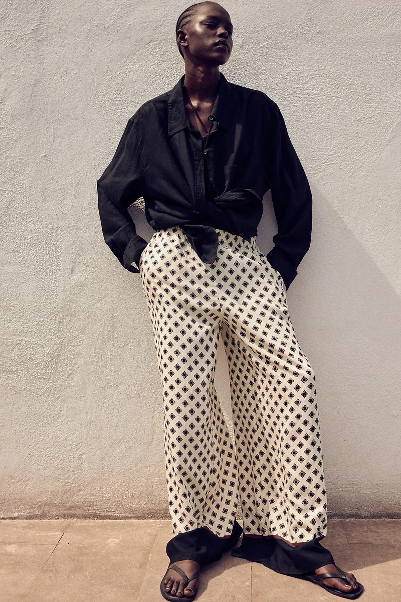 Wide-Leg Pull-On Pants