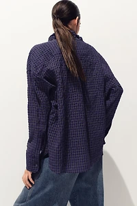 Seersucker Shirt with Scarf