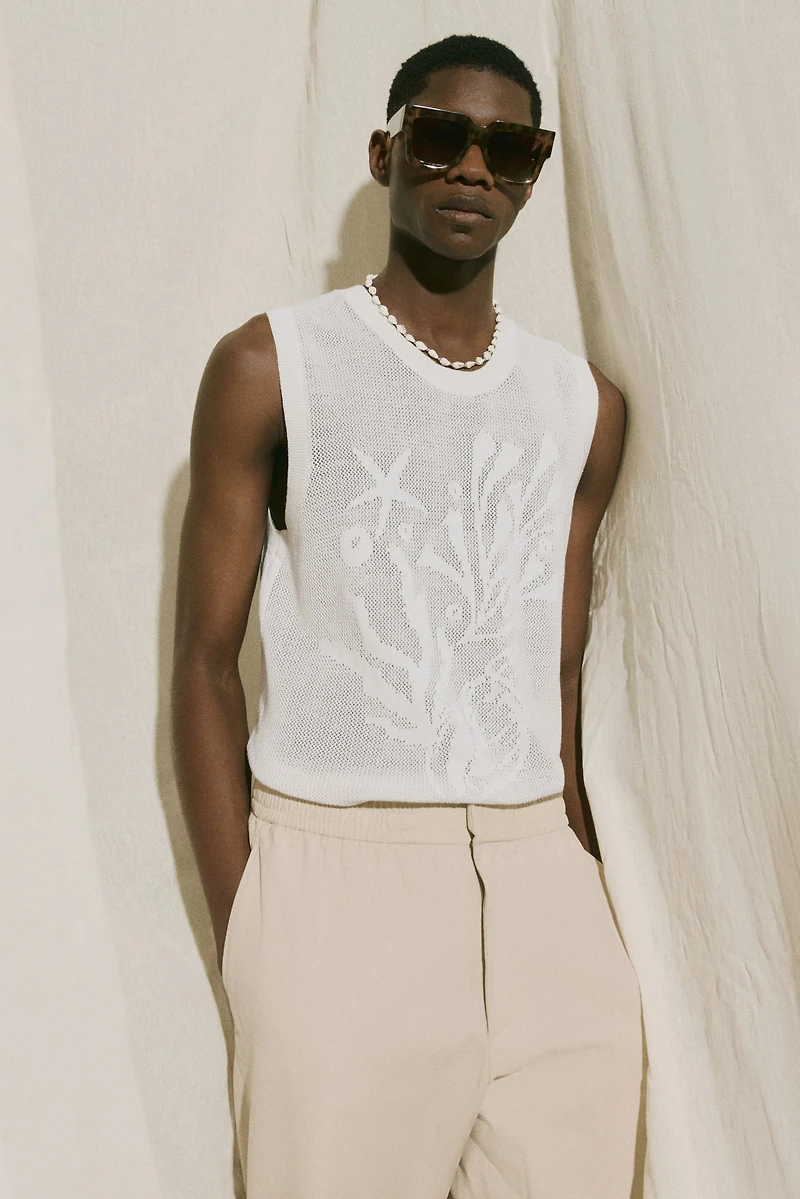 Débardeur près du corps en tricot jacquard
