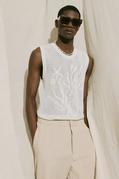 Débardeur près du corps en tricot jacquard