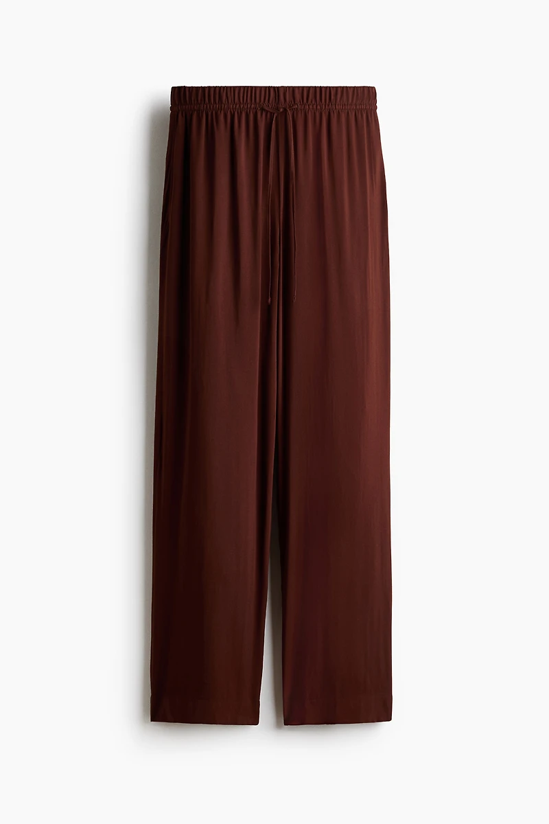 Pantalon large avec taille élastique