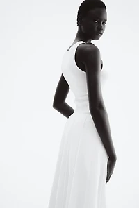 Flared Linen-Blend Skirt