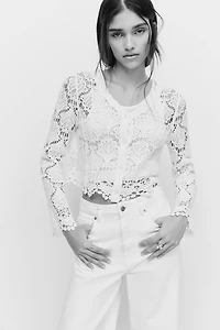 Chandail en coton à l’aspect crochet