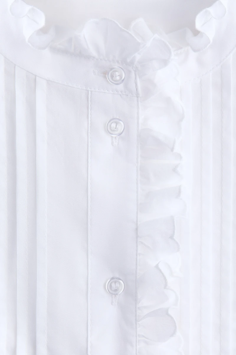 Pintucked Cotton Blouse