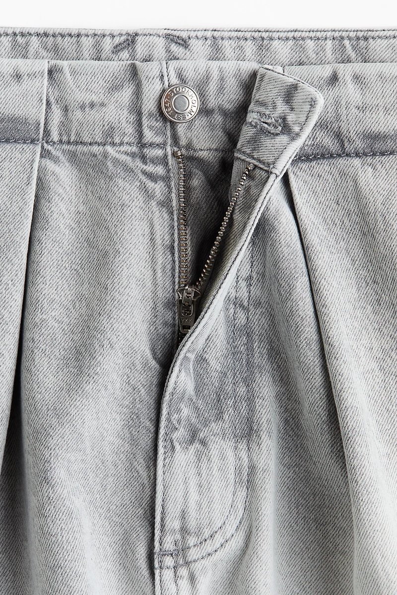 Regular-Waist Barrel-Leg Ankle Jeans