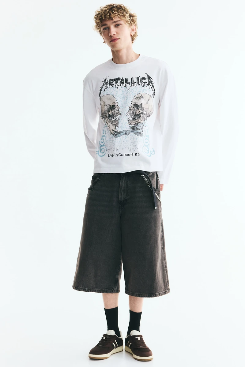 T-shirt à manches longues en coton imprimé