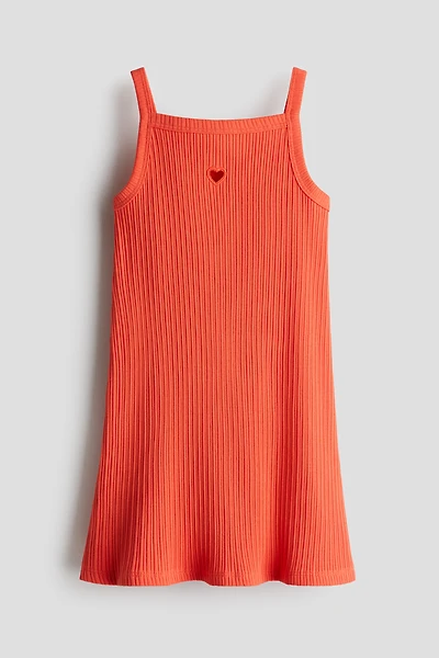 Robe côtelée à bretelles fines