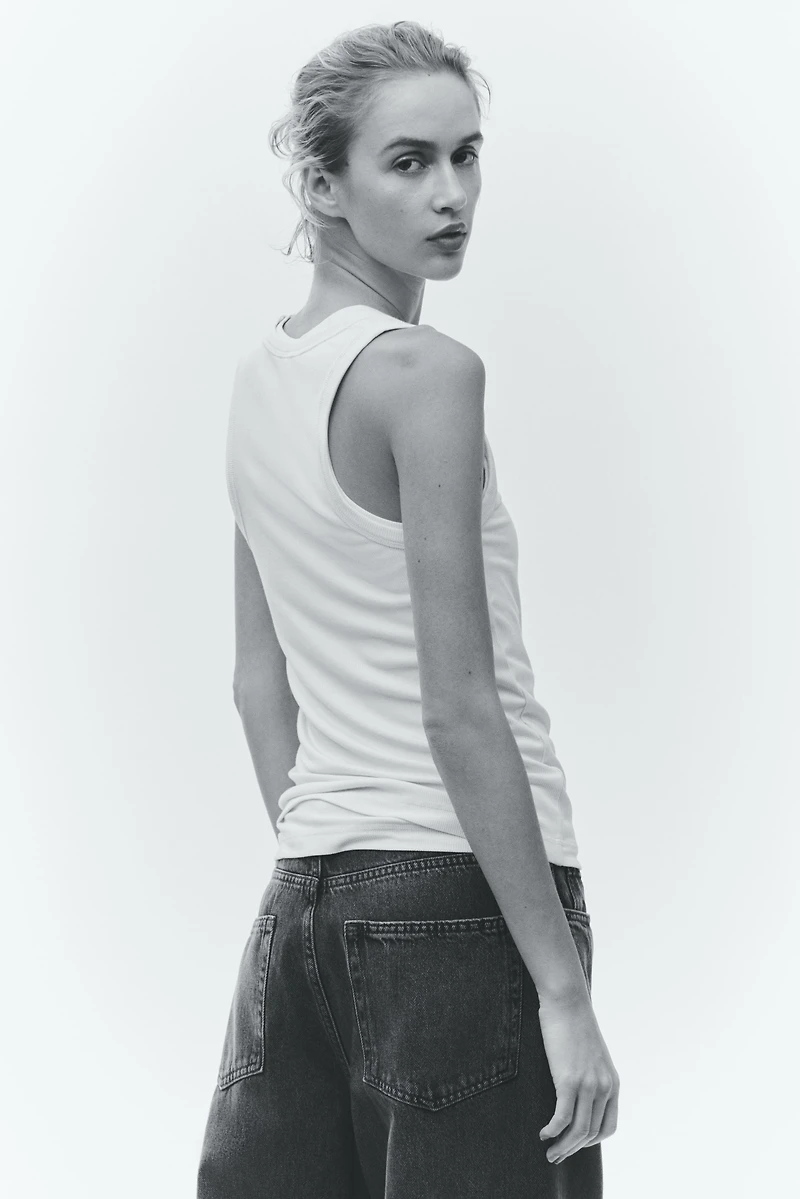 Ribbed Viscose Tank Top