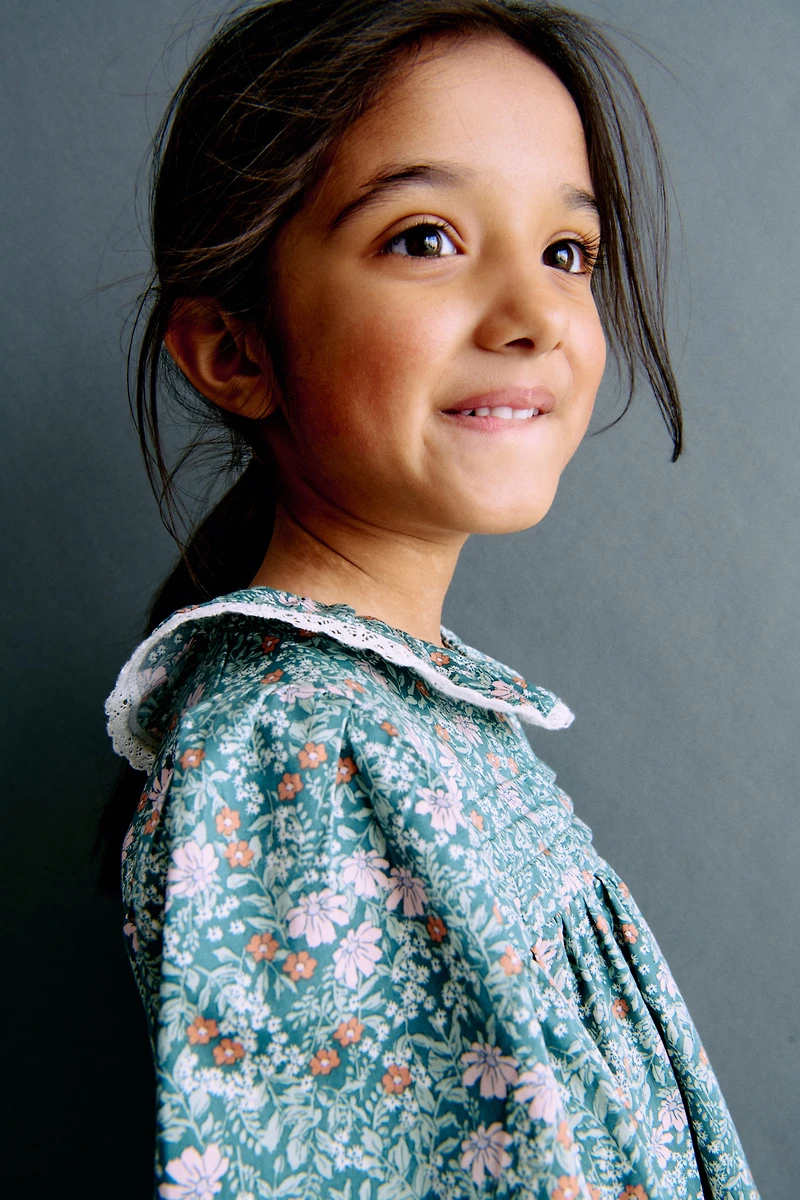 Floral-Print Cotton Dress