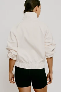 Veste en satin à manches ballon