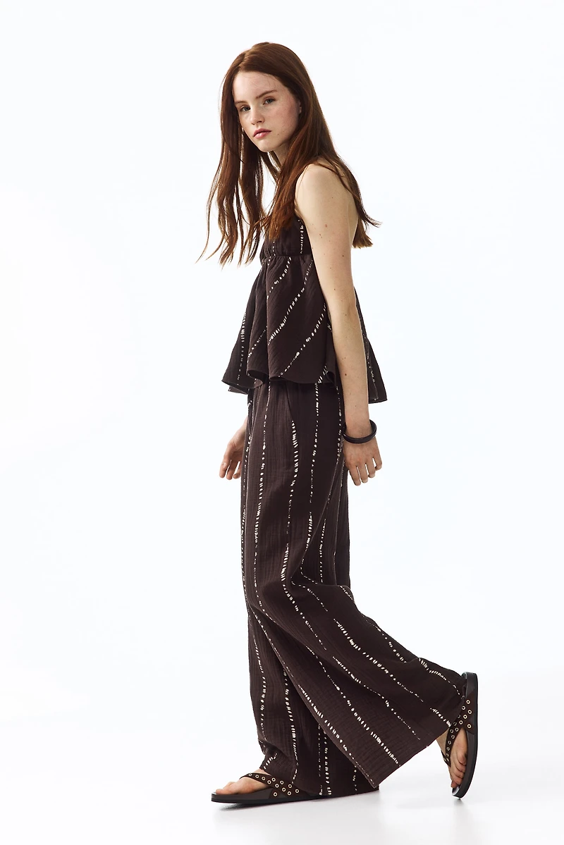Straight-Leg Muslin Pants