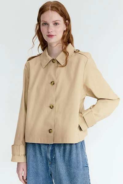 Trench-Look Cotton Jacket