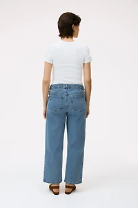 MAMA Wide Low Waist Ankle Jeans