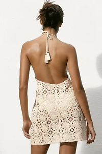 Embellished Crochet-Look Beach Dress