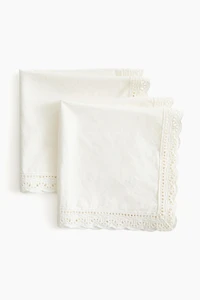 2-Pack Lace-Trimmed Cotton Napkins