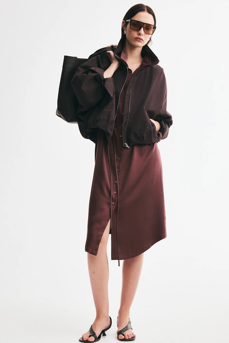 Robe chemisier avec col cheminée