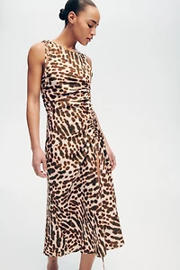Drawstring-Detail Satin Dress