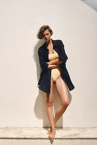 Padded-Cup High-Leg Swimsuit