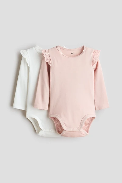 2-Pack Ruffle-Trimmed Cotton Bodysuits