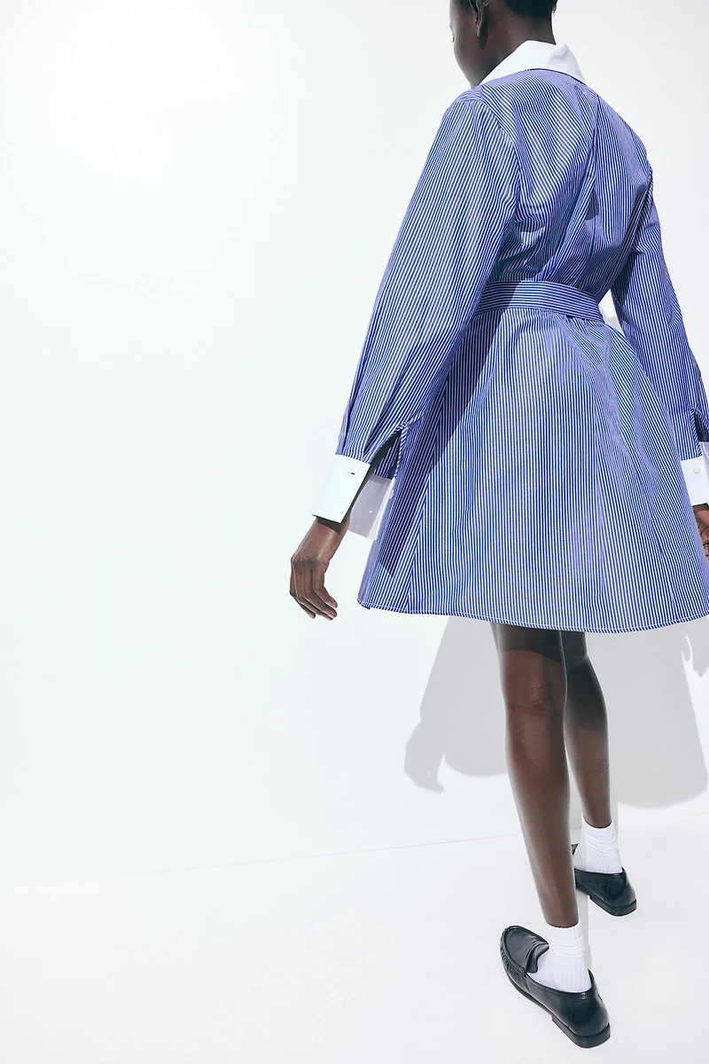 Tie-Belt Shirt Dress
