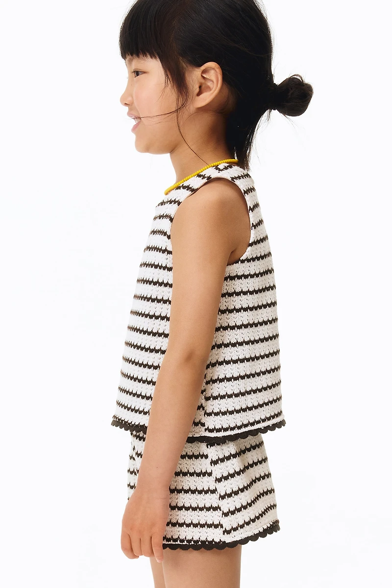 Short en tricot texturé