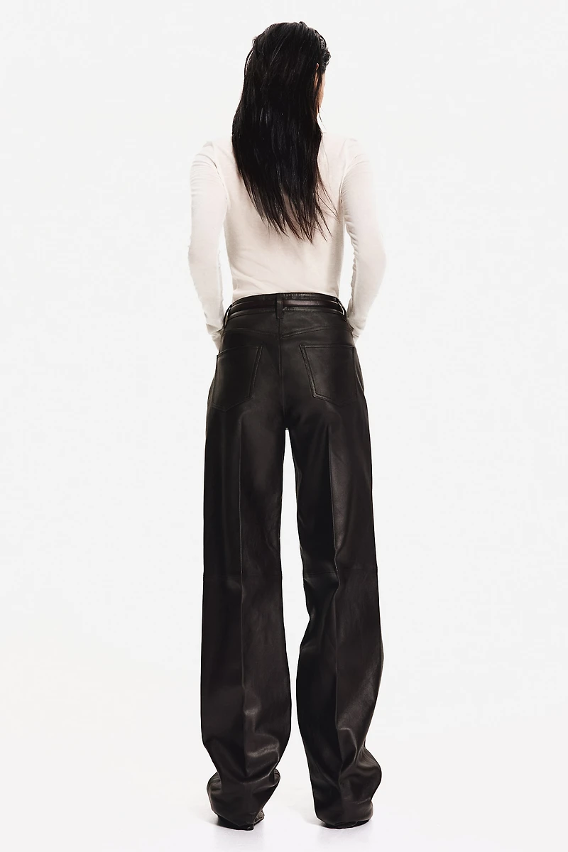 Straight Leather Pants
