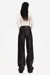 Straight Leather Pants