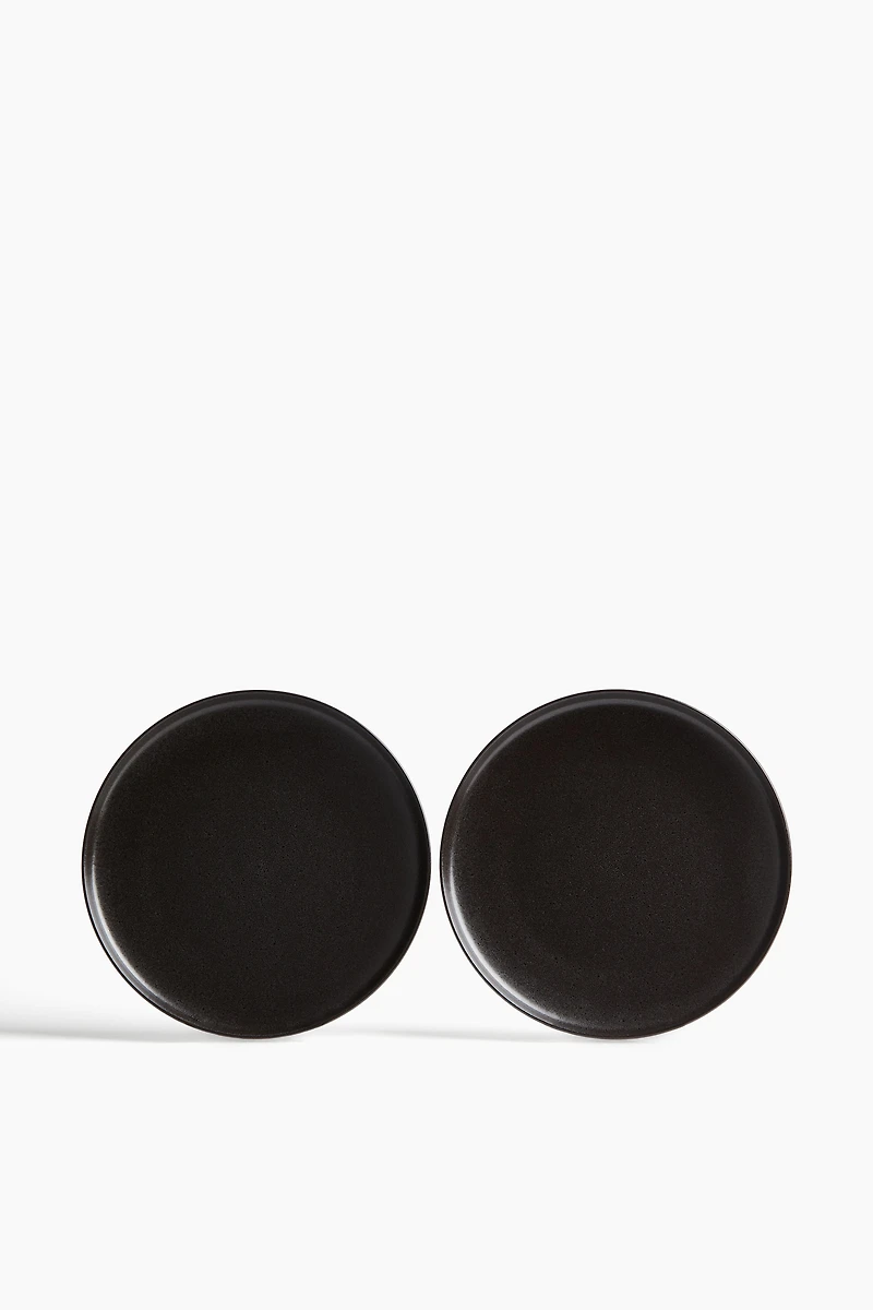 Lot de 2 grandes assiettes avec glaçure réactive