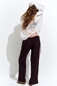 Wide-Leg Drawstring Pants